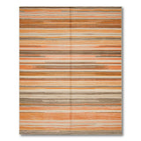 Vibrant Orange Striped Flatweave Area Rug