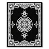 Traditional Persian Mandala Ornate Black White Mandala Area Rug
