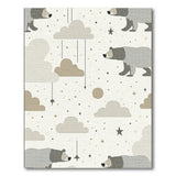 Dreamy Grey Bears Clouds Stars Nursery Rug