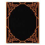 Bold Orange Tribal Border Area Rug