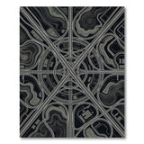 Black White Geometric Highway Interchange Rug