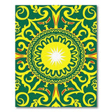 Vibrant Green Yellow Tribal Mandala Area Rug