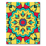 Vibrant Yellow Mandala Geometric Area Rug