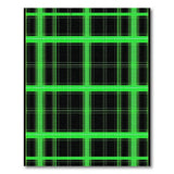 Bold Green Plaid on Black Area Rug
