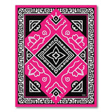 Bold Pink Black Geometric Heritage Tribal Rug