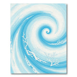 Swirling Blue Ocean Wave Coral Area Rug