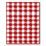 Bold Red and White Geometric Check Area Rug
