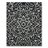 Mandala Traditional Persian Ornate Black White Mandala Area Rug