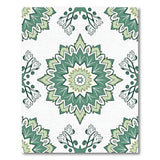 Green Mandala Leaf Area Rug