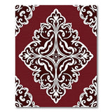 Elegant Red Damask Lace Area Rug