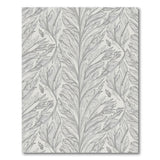 Grey Fern Frond Area Rug - Vintage Leaf Pattern