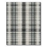 Distressed Black White Plaid Woven Area Rug