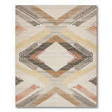 Brown and Tan Tan Brown Geometric Southwestern Area Rug