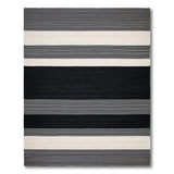 Geometric Modern Striped Black White Striped Woven Area Rug