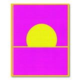 Vibrant Purple Sun Horizon Geometric Rug