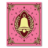 Pink Ornate Bell Laurel Wreath Area Rug