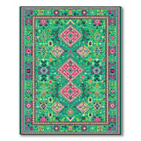 Emerald Green Tribal Geometric Area Rug