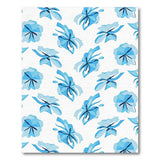 Stylized Blue Iris Floral Area Rug