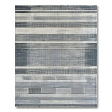 Modern Textured Gray Stripe Area Rug