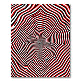 Hypnotic Red Black Swirl Geometric Area Rug