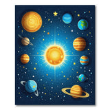 Solar System Kids Cartoon Area Rug