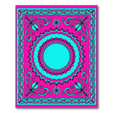 Pink Vibrant Pink Teal Mandala Area Rug