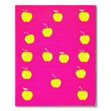 Vibrant Yellow Apples on Hot Pink Area Rug