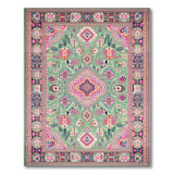 Emerald Teal Tribal Geometric Area Rug