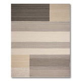 Modern Grey Beige Striped Geometric Area Rug