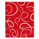 Red Vibrant Red Swirl Abstract Area Rug