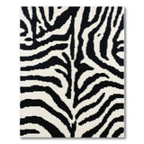 Geometric Modern Bold Black White Zebra Stripe Area Rug
