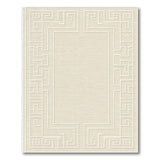 Geometric Modern Beige and Neutral Beige Greek Key Border Area Rug
