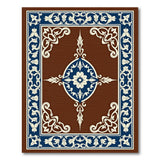Navy Blue Medallion Traditional Persian Area Rug