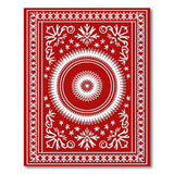 Red Persian Medallion Area Rug with Intricate White Motifs