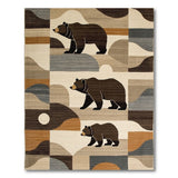 Geometric Bear Landscape Area Rug