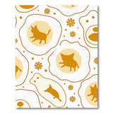 Playful Egg Yolk Kittens Snowflakes Area Rug