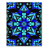 Teal Blue Persian Star Mandala Rug