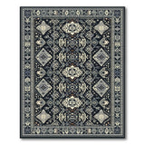 Black and White Black Heritage Tribal Geometric Area Rug