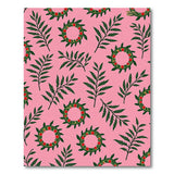 Pink Holly Berry Wreath Area Rug