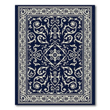 Navy Blue Traditional Persian Motif Area Rug