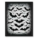 Haunting Bat Swarm Black White Area Rug