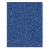 Navy Blue Abstract Wave Fern Area Rug