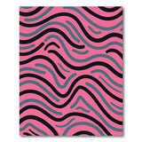 Bold Pink Teal Wavy Geometric Area Rug