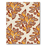 Burnt Orange Abstract Leaf Area Rug