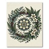 Green Eucalyptus Fern Wreath Area Rug
