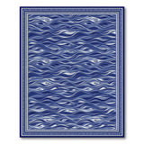 Blue and Teal Blue Ocean Wave Coastal Area Rug