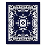Traditional Persian Blue and Teal Navy Blue Ornate Persian Medallion Rug