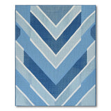 Modern Blue Chevron Geometric Area Rug