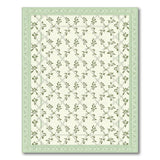 Green Green Vine Trellis Floral Area Rug