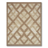 Beige and Neutral Beige Geometric Diamond Lattice Area Rug